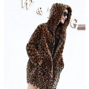 Plus size S-5XL Women's jacket winter European women Leopard Outerwear Soft Warm Hooded Winter coat Female parkas