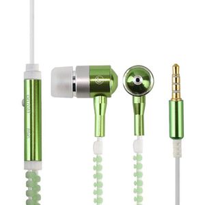 Zerosky Oortelefoon Lichtgevende Licht Metalen Rits Oortelefoon Oordopjes Glow In The Dark Oortelefoon Voor Iphone Samsung Xiaomi MP3 Met Mic