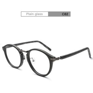Hdcrafter Recept Brillen Frames Voor Mannen En Vrouwen Retro Ronde Houtnerf Optische Glazen Frame Met Clear Lens