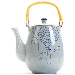 Waterkan Pot Tafel Waterkoker 2000 ml Keramische Ketel Stille Tijd Kleine Blauw-witte Waterkoker Jug Pot Thee Pot