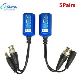 5 Pairs 5MP Cctv Video Balun Coax Bnc Video Voeding Balun Transceiver Connectors Om CAT5e 6 RJ45 Connector