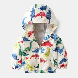 Kinderen Baby Casual Katoen Blend Jas Herfst Jas Bovenkleding Dinosaurus Hoodie Windjack Kleding Kleding