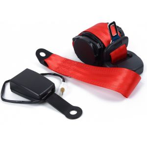 Rode Autogordel Heupgordel 3-Punt Veiligheid Band 26700N Verstelbare Intrekbare Auto Interieur Veiligheidsgordel Lock Catch
