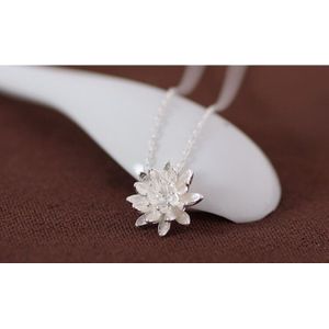 Nieuwkomers 925 Sterling Zilveren Lotus Bloem Kettingen Voor Vrouwen sterling-zilver-sieraden