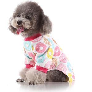 Sweetie Donuts Huisdier Kleding Hond Pyjama Zachte Katoenen T-shirt Shirts Bodysuit voor Kleine Medium Grote Honden Chihuahua Teddy Yorkie