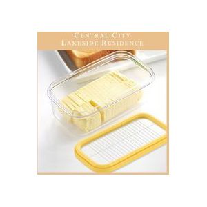Huishoudelijke Multifunctionele Plastic Boter Box 2-In-1 Transparante Butter Container Met Snijmachine, Te Snijden Zonder Bpa