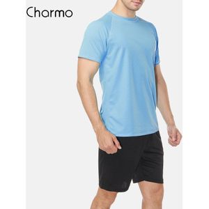 Charmo Mannen Dry-Fit Shirts Mannen Effen Kleur Overhemd Uv-Bescherming Mannen Rash Guard Upf 50 + strand Sportkleding Surfen