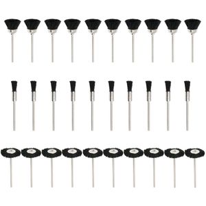 Zachte Nylon Borstels Cup Draad Borstel Set Reinigen Polijsten Accessoires 2.35mm Schacht voor Dremel Rotary Boor Gereedschap 30 stuks