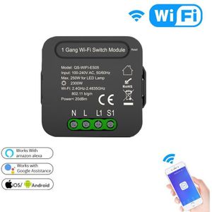 Tuya Wifi Intelligente Switch Module App Afstandsbediening Diy Breaker 100-240V, smart Home Voice Controlld Via Alexa Google Thuis