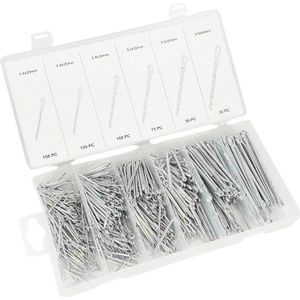 555Pcs Splitpen Clip Key Fastner Fitting Assortiment Kit Zware Verzinkt Splitpen Assortiment Kit