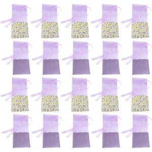 20Pcs Gaas Lavendel Tassen Geur Pouch Lege Zakjes Tas Voor Garderobe Auto (Oude Donker Paars En Oude Licht paars, 10 Van Elk)