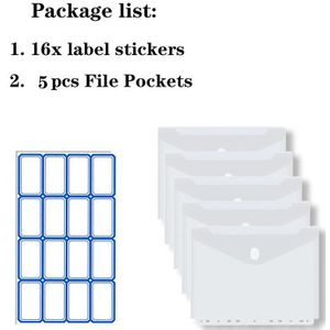 5Pcs 11-Hole Clear Plastic Bindmiddel Zakken A4 Grootte, 8 1/2X11 Papieren Document Bestand Zakken Voor 2 /3/4 Ringband, 5 Packs