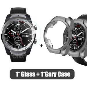 2-In-1 Protector Case + Screen Protector Voor Ticwatch Pro Smart Horloge Siliconen Cover Shell Gehard Glas film Voor Tic Horloge Pro