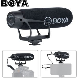 Boya BY-BM2021 Cardioid Op Camera Microfoon Voor Dslr Nikon Canon Camcorder Telefoon Microfoon Met 3.5 Mm Trs Trrs Kabel Adapter