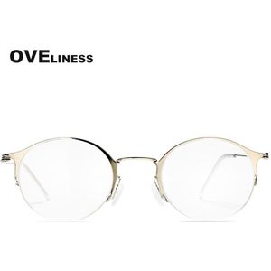 Pure Titanium Retro Ronde Bril Frame Vrouwen Mannen Optische Computer Brillen Bijziendheid Recept Transparante Glazen Eyewear