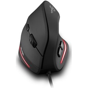 Zelotes T20 Usb Wired Verticale Optische Muis Oplaadbare Ergonomische 4 Versnellingen 3200 Dpi 6 Knoppen Gaming Muizen Voor Pc Computer