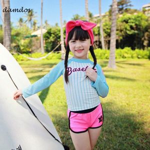 Kid Bikini Zomer Lange Mouwen Meisjes Badpak Kinderen Zwemmen Badpak Baby Badmode Meisjes Beach Surf Zomer Kleding