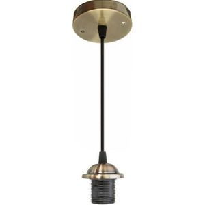 Vintage Retro E27 Schroef Plafond Hanglamp Pvc Flexibele Hanger Lamphouder Armatuur Met Plafond Plaat 1 M Lamp