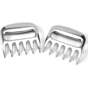 Bbq Metalen Vlees Klauwen Divider Rvs Vlees Vorken Bear Claw Vlees Separator Voor Keuken Turkije Rundvlees Varkensvlees Versnipperen Bbq gereedschap