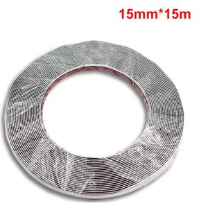 15M Zilveren Auto Chroom Decoratie Moulding Trim Strip Tape Universele Pvc Bumper Anticollision Sticker 15Mm Diy Auto Deur protector