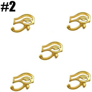 20Pcs Beauty Egyptische Stijl Goud Nagel Charmes 3D Metalen Nail Art Decoratie Accessoires Levert Gereedschap
