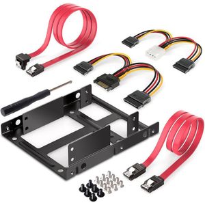 2-Bay 2.5 Inch Tot 3.5 Inch Externe Hdd Ssd Metalen Montage Kit Adapter Beugel Met Sata Data Power kabels & Schroeven