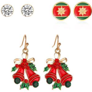 3 Stuk Kerst Earring Set Kerstcadeau Kerstman Oorbellen Persoonlijkheid Set Oorbellen Jaar Cadeau