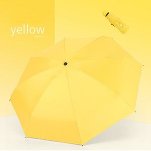 Mini Effen Kleur Paraplu Winddicht 5-Opvouwbare Zonbescherming Anti-Uv UPF50 + Paraplu Parapluie Vouwen Vrouwen Pocket Umbrellara