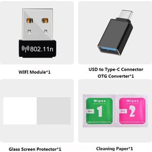 Anbernic RG351P Type-C Usb-poort/Glas Film/Wifi Module/Tas Voor RG351P Screen Protector Kits RG351V Tas RG351M