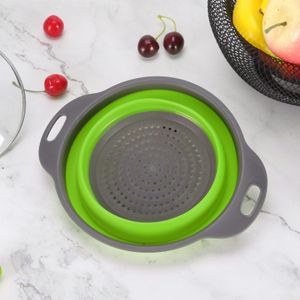 Vintage zware metalen vergiet op voet, groen met wit