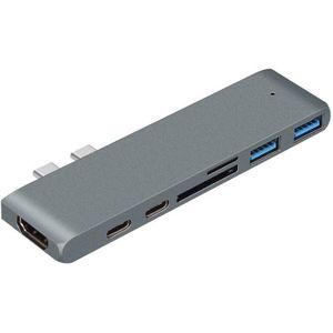 Usb C Hub Docking Station 7 In 2 4K Hdmi Compatibel Usb 3.0 Kaartlezer Thunderbolt 3 Dock station Voor Macbook Pro/Air