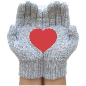 Dames Liefde Hart Gedrukt Gebreide Volledige Vinger Pols Handschoenen Vrouwen Meisjes Winter Warm Rijden Fietsen Handschoenen Wanten