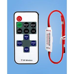 1Pc RF11 Sleutel Monochrome Mini Dimmer Controller SMD5050/3528/5730/5630/3014 15M Afstand Afstand enkele Kleur Licht Strip