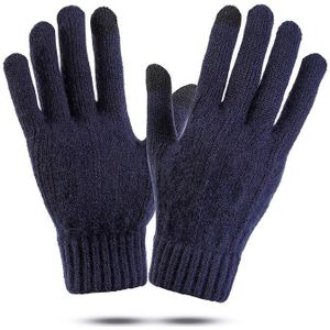 Winter Mannen Handschoenen Gebreide Dikker Warm Houden Effen Zwarte Business Rijden Fietsen Volledige Vinger Handschoenen Voor Mannelijke
