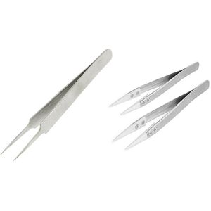 1 Pcs Puntige Tip Gepolijst Rechte Pincet &amp; 2 Stuks Precisie Keramische Pincet Niet-Geleidende Pincet