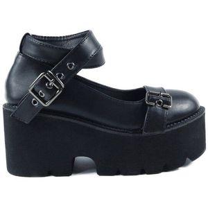 Womens Platform Hakken Casual Creepers Punk Schoenen Dames Wiggen Platform Pumps Cross Strappy Enkellaarsjes Vrouwen Harajuku Schoenen