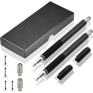 2 stks/set Fiber Touch Pen 2 In 1 Disc Stylus Capacitieve Touch Screen Pennen voor Capacitieve Schermen Mobiele Telefoons Tabletten laptops