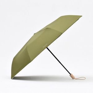 Tiohoh Anti Uv Opvouwbare Paraplu Houten Handvat Zon Polyester Paraplu Regen Vrouwen Mannen Golf Paraplu Parasol Canada Maple UPF50 +