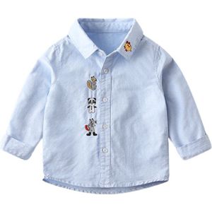 Kinderen En Najaar Koreaanse Stijl Shirts Witte Blouse Met Borduurwerk Voor Tiener Jongens Vallen Kleding Voor 1-7 Kinderen