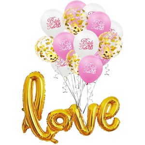 16Pcs Set Liefde Bruiloft Valentijnsdag Party Decoratie Ballonnen Hartvormige Aluminiumfolie Confetti Festival Levert