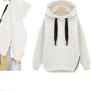 Winter Herfst Basic Sweatshirts Voor Vrouwen Casual Lange Mouwen Sport Trui Met Fluwelen Gewatteerde Skateboard Sport Rits Hoodies