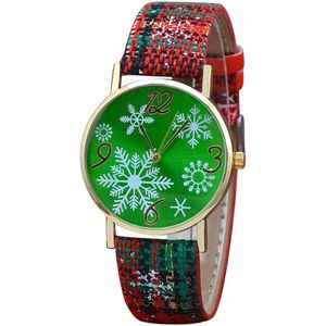 Vrouwen Horloge Kerst Diamant Lederen Band Analoge Quartz Horloge Vogue Horloges Gif Kerstman Sneeuw Rhinestone 533