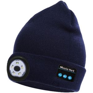 Bluetooth Oortelefoon Muziek Hoed Winter Draadloze Hoofdtelefoon Cap Headset Mic Outdoor Fietsen Wandelen Led Licht Gebreide Hoed Voor Xiaomi
