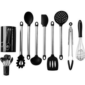 Chakwan 9Pcs Keuken Silicone Koken Lepel Pollepel Ei Kloppers Gebruiksvoorwerpen Servies Set Siliconen Koken Tool Set Keukengerei