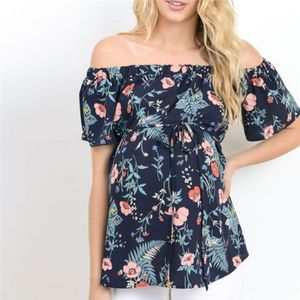 Vrouwen Korte Mouw Tops Borstvoeding Off Shoulder Bloemen Moederschap Ropa Mujer Kleding Voor Zwangere WomenD4