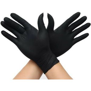 Zwart Steriele Handschoenen Comfortabele Rubberen M L Xl