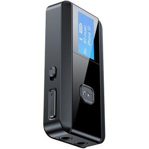 2-In-1 Thuis Lage Latency Zender Ontvanger Led Display Usb Muziek Mobiele Telefoon Batterij Aangedreven Zwarte Draadloze adapter