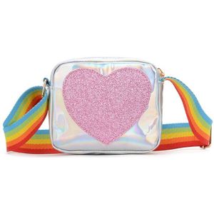 Crossbody Zakken voor Meisjes Kinderen Kleine Tas Vrouwelijke Perzik Hart Sequin Lederen Baby Peuter Meisje Schouder Messenger Bag