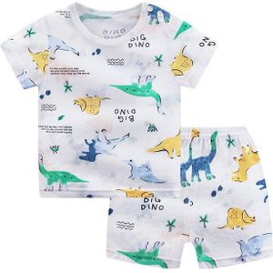 Jongens Nachtkleding Set Kinderen Dinosaurus Print Ronde Hals Korte Mouw T-shirt + Shorts Tweedelige Kleding Set Baby Boy Kleding set