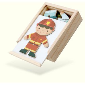 Baby Houten Puzzel Set Vroege Educatief Speelgoed Cartoon Jurk Omkleden Puzzels Speelgoed voor Kids Kinderen 3 Jaar IK k